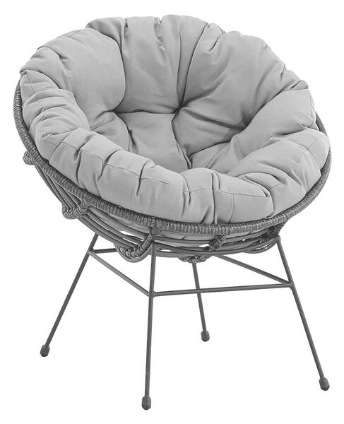 Gauri műrattan Balkon szett - fekete-szürke