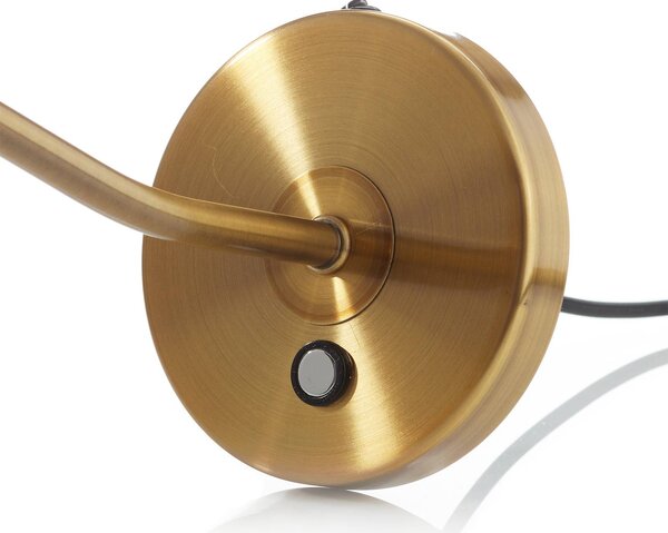 Trio Lighting Curtis hajlítható LED asztali lámpa, antik sárgaréz, dimmelhető, Bronz / antik sárgaréz, Dolgozószoba / Iroda, fém, Modern