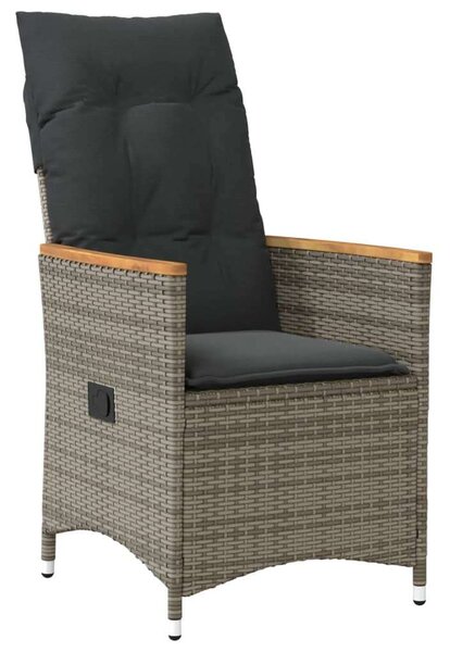 VidaXL Polyrattan Kerti Étkezőgarnitúra - 5 részes - Szürke
