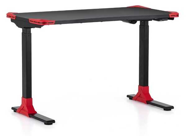 OfficeTech Game állítható magasságú asztal, 120 x 60 cm, fekete