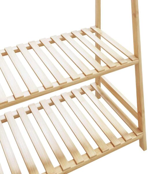 Bambusz ruhaállvány polcokkal 110x40x180 cm