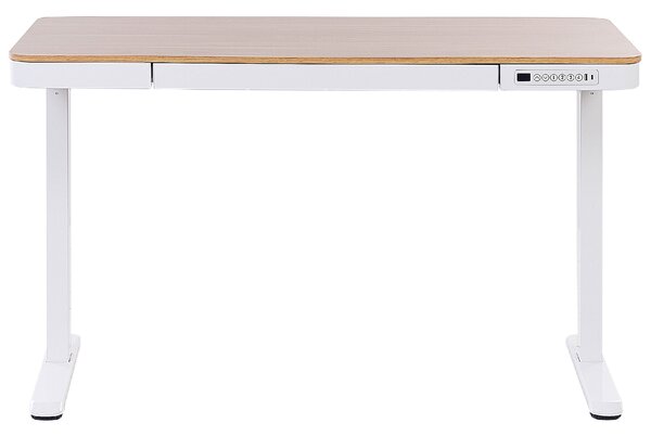 Elektromosan állítható asztal KENLY Barna/fehér 120 cm 60 cm USB porttal