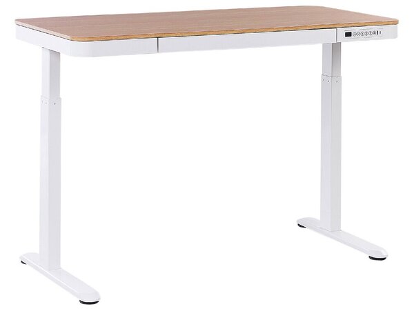 Elektromosan állítható asztal KENLY Barna/fehér 120 cm 60 cm USB porttal