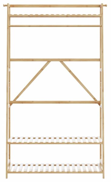 Bambusz ruhaállvány polcokkal 110x40x180 cm