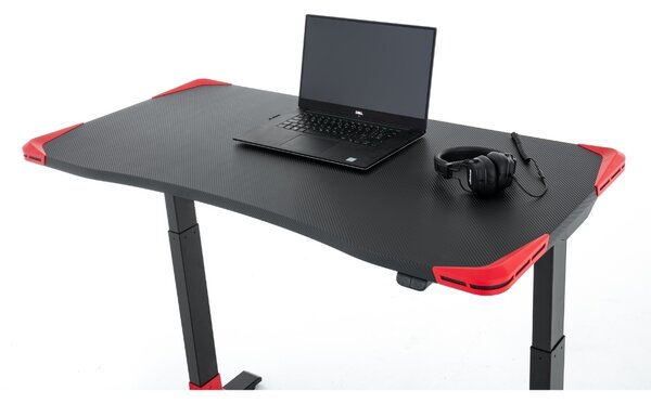 OfficeTech Game állítható magasságú asztal, 120 x 60 cm, fekete