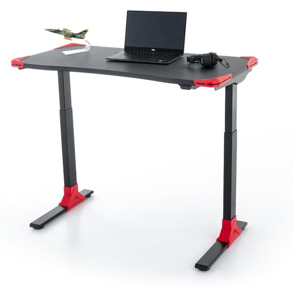 OfficeTech Game állítható magasságú asztal, 120 x 60 cm, fekete