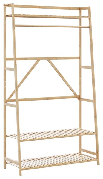Bambusz ruhaállvány polcokkal 110x40x180 cm