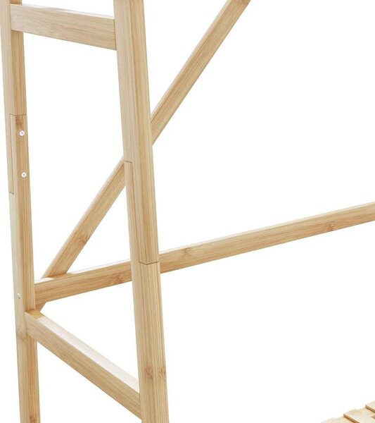Bambusz ruhaállvány polcokkal 110x40x180 cm