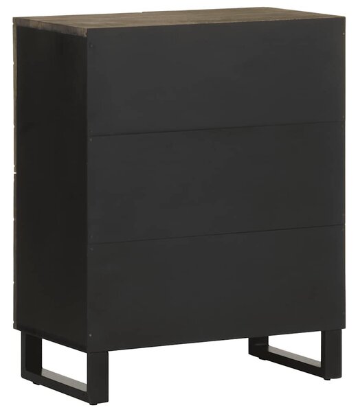 Sideboard Fekete 60x33x75 cm tömörfa Mango