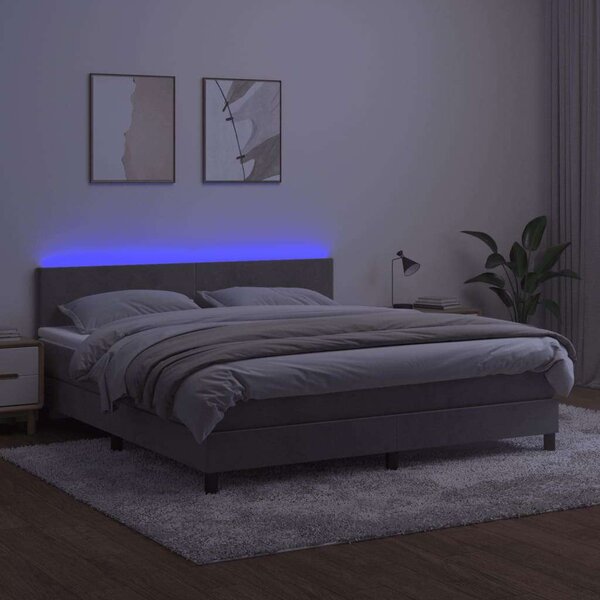 HomeSweetHome LED-es Bársony Ágy - 160x200 cm