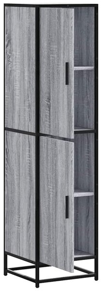Highboard szürke sonoma 35,5x35x139 cm gépelt fa és fém
