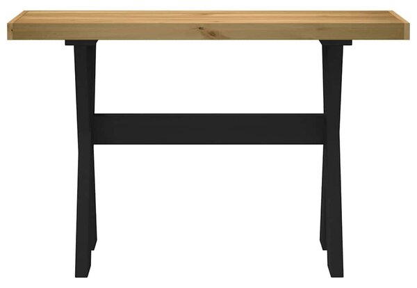 Konzolasztal NOAIN X alakú lábak 120x30x75 cm tömör fa fenyőfa