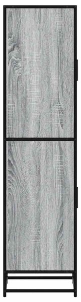 Highboard szürke sonoma 35,5x35x139 cm gépelt fa és fém