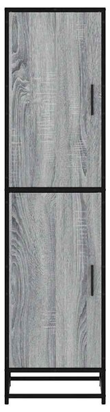 Highboard szürke sonoma 35,5x35x139 cm gépelt fa és fém