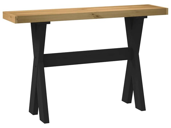 Konzolasztal NOAIN X alakú lábak 120x30x75 cm tömör fa fenyőfa