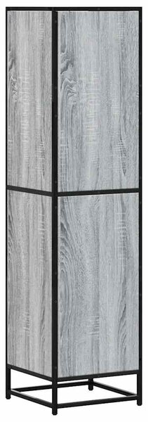 Highboard szürke sonoma 35,5x35x139 cm gépelt fa és fém