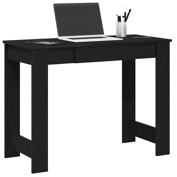 Fekete szerelt fa íróasztal 100x45x75 cm