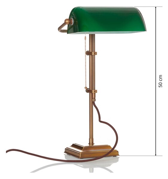 Berliner Messinglampen Valódi bankár lámpa TULSI, Zöld, Nappali / Étkező, Üveg, Antik