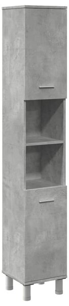 Betonszürke forgácslap fürdőszobaszekrény 30 x 30 x 179 cm
