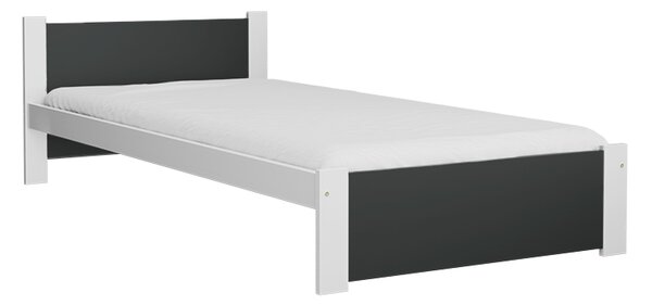 IKAROS ágy 90 x 200 cm, antracit/fehér Ágyrács: Léces ágyrács, Matrac: Matrac nélkül