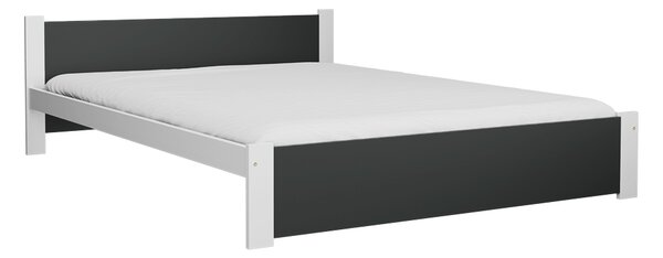IKAROS ágy 180 x 200 cm, antracit/fehér Ágyrács: Léces ágyrács, Matrac: Matrac nélkül