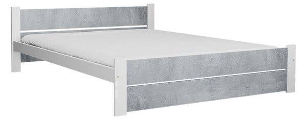 IKAROS DOUBLE ágy 140 x 200 cm, beton/fehér Ágyrács: Ágyrács nélkül, Matrac: Matrac nélkül