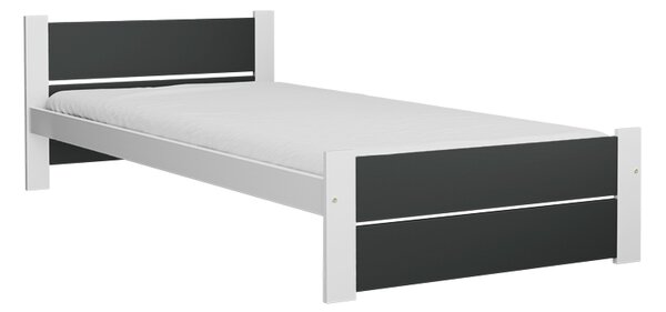 IKAROS DOUBLE ágy 90 x 200 cm, antracit/fehér Ágyrács: Ágyrács nélkül, Matrac: Matrac nélkül