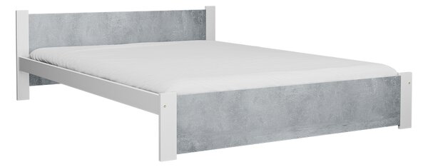 IKAROS ágy 160 x 200 cm, beton/fehér Ágyrács: Lamellás ágyrács, Matrac: Matrac nélkül