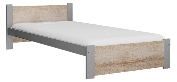 Ágy IKAROS 90 x 200 cm, sonoma tölgy/szürke Ágyrács: Léces ágyrács, Matrac: Matrac nélkül