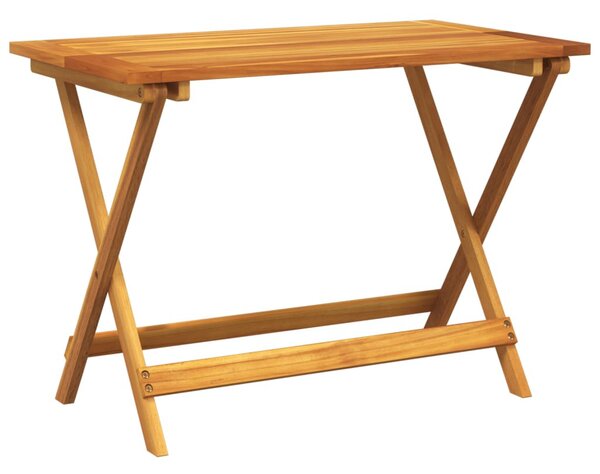 Összecsukható tömör akácfa kerti asztal 90 x 52,5 x 65 cm