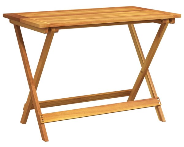 Összecsukható tömör akácfa kerti asztal 90 x 52,5 x 65 cm