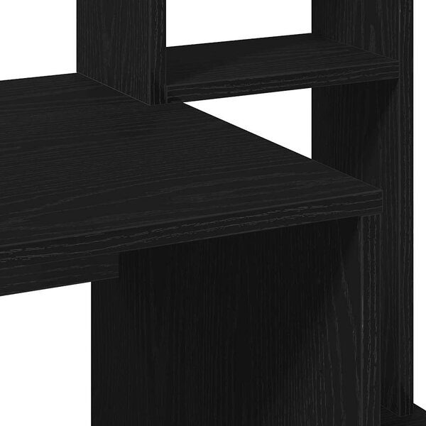 Fekete szerelt fa íróasztal polcokkal 100x45x140 cm