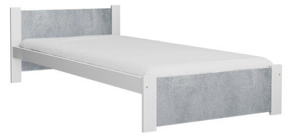 IKAROS ágy 90 x 200 cm, beton/fehér Ágyrács: Ágyrács nélkül, Matrac: Matrac nélkül