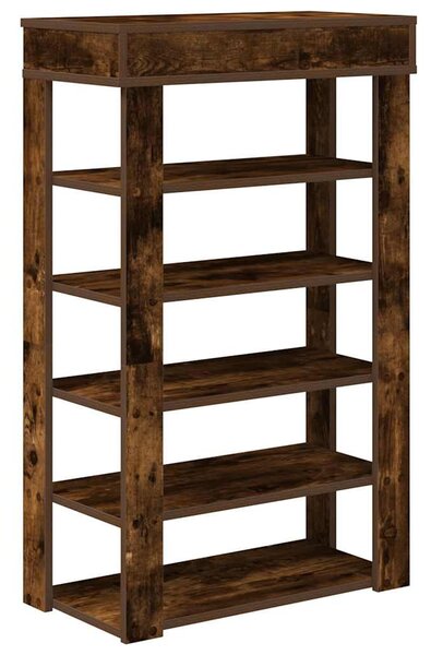 Füstös tölgy színű szerelt fa cipőtartó 60x30x98 cm