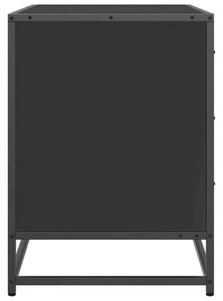 Fekete szerelt fa fiókos szekrény 70x41x56 cm