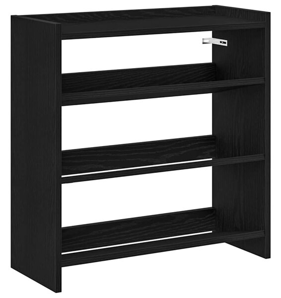 Fekete szerelt fa cipőtároló szekrény 60x25x62 cm