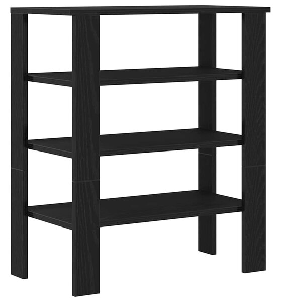 Fekete szerelt fa cipőtároló szekrény 61x32x70 cm