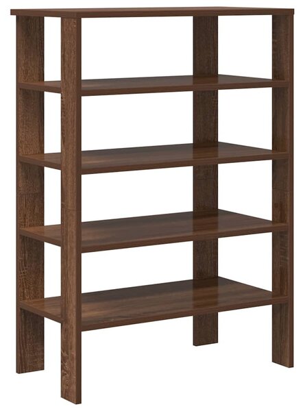 Barna tölgy színű szerelt fa cipőtartó 61x32x87,5 cm