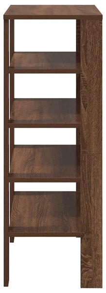 Barna tölgy színű szerelt fa cipőtartó 61x32x87,5 cm