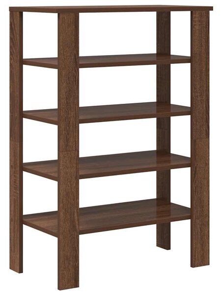 Barna tölgy színű szerelt fa cipőtartó 61x32x87,5 cm