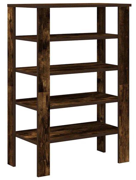 Füstös tölgy színű szerelt fa cipőtartó 61x32x87,5 cm
