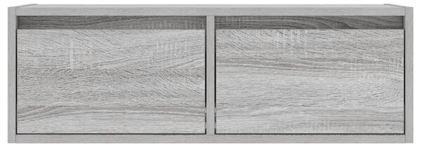 TV-szekrény LED-es világítással szürke sonoma 75x35,5x25 cm