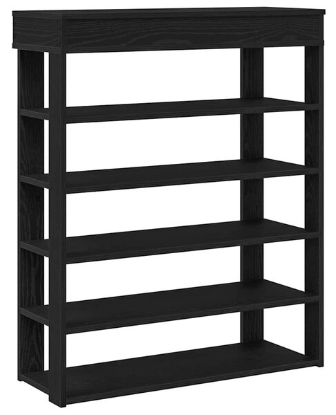 Fekete szerelt fa cipőtartó 80x30x98 cm