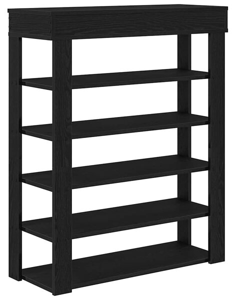 Fekete szerelt fa cipőtartó 80x30x98 cm