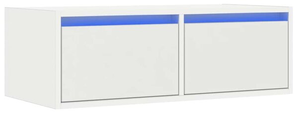 TV szekrény LED világítással fehér 75x35,5x25 cm
