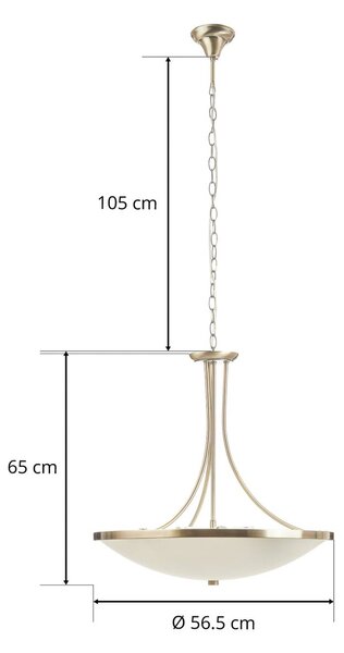 ORION Függő lámpa TALYA Ø 56,5 cm, dimmelhető, Bronz / antik sárgaréz, Nappali / Étkező, fém, Antik