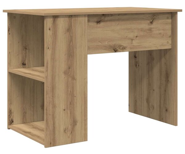 Kézműves tölgy színű szerelt fa íróasztal 100x55x75 cm