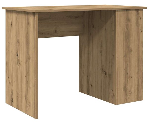 Kézműves tölgy színű szerelt fa íróasztal 100x55x75 cm