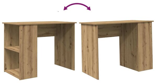Kézműves tölgy színű szerelt fa íróasztal 100x55x75 cm