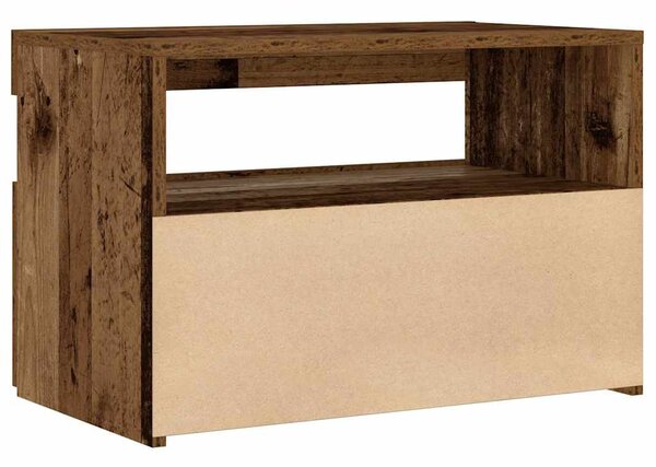 Éjjeliszekrény LED fényekkel régi fa 60x35x40 cm gépelt fa